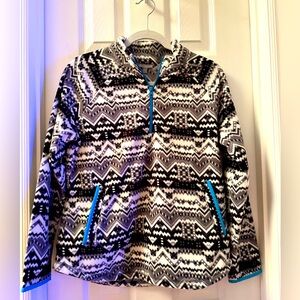 T by Talbots-Woman’s Black and White Fleece, Size Mp